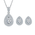 New Trendy Women Fine Jewelry Set Moissanite Pendant Stud Earrings 925 Sterling Silver Jewelry Set for Women Wedding Gift