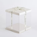26*25 cm White Clear Square 10 Inch Cake Box PET Wedding Birthday Party Transparent Bakery Packaging Box