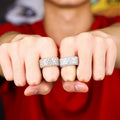 High Quality Hip Hop Luxury Fashion Jewelry Rings Full Three Rows Cubic Zircon Gold Plated Charm Jewelry Male Women Finger Rings