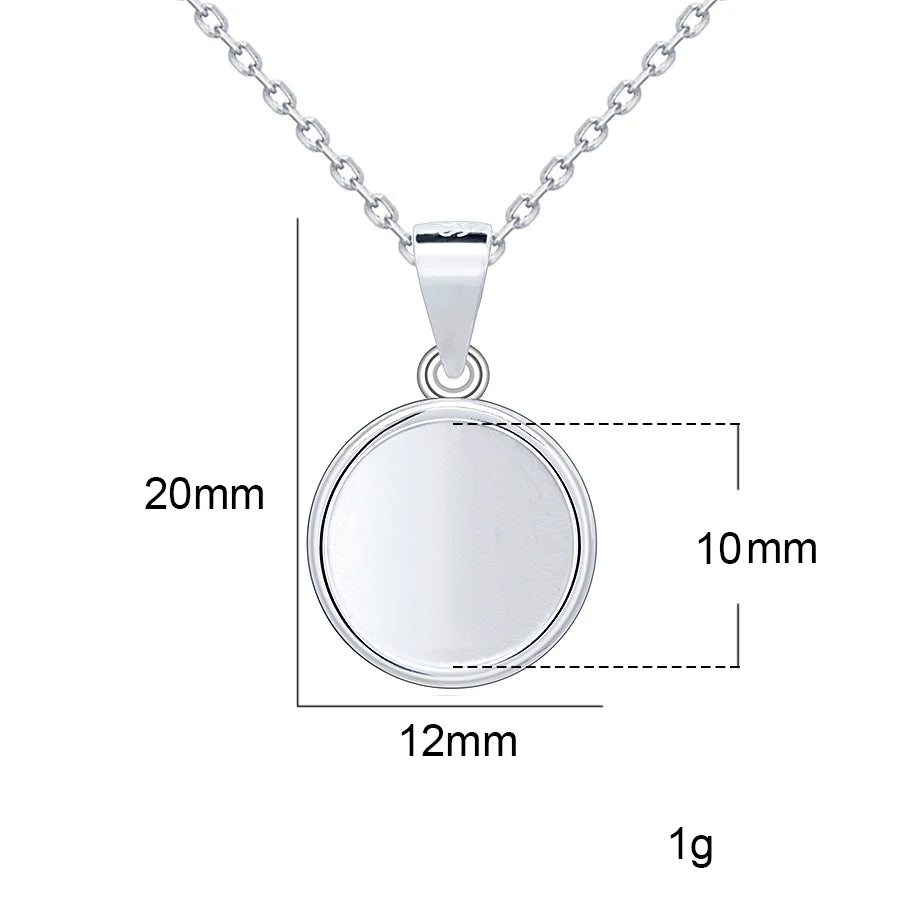 925 Sterling Silver Bezel Blank Base Pendant Setting Diy Pendant Tray Bezel Blank for 10mm