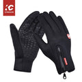 Kyncilor Full-Finger Fleece Gloves Black for Touch Screen Waterproof Winter Running Gloves for Men Women for Cycling Outdoor Spo