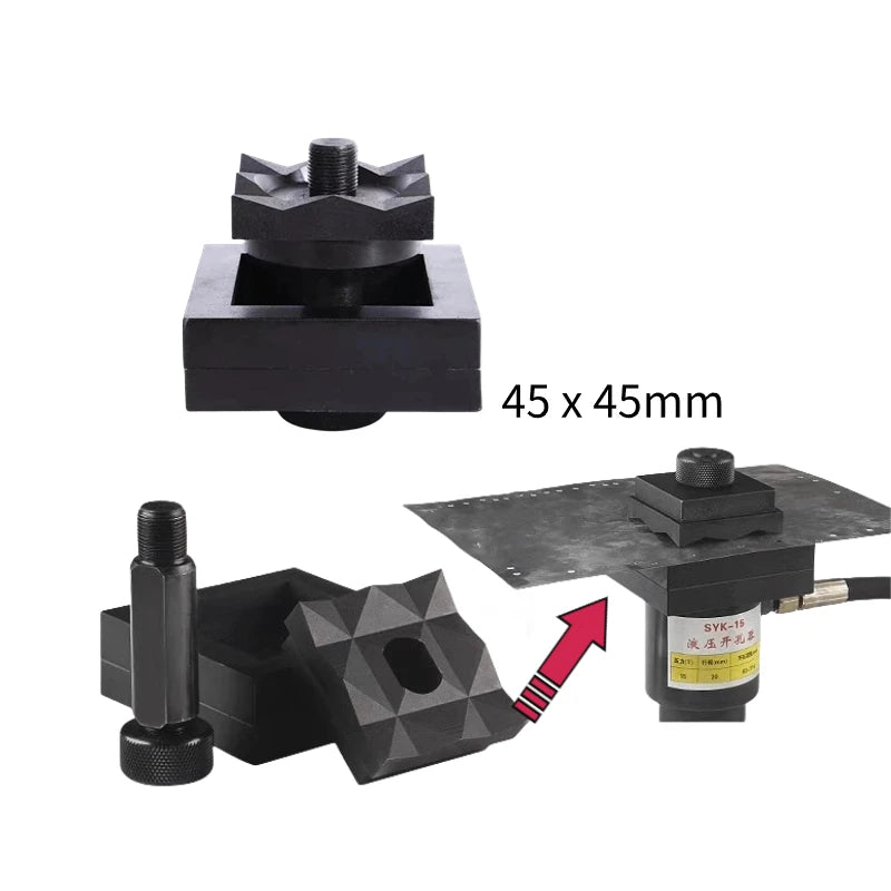 SYK-8/15 Hydraulic Knockout Hole Punching Tools Kit 45x45mm Square Die 1/16 DIN Panel Meters Stainless Steel Hydraulic Tool