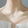 925 Sterling Silver Jewellery Small Butterfly Zircon Pendant Adjustable Chain Necklaces Fashion Jewelry for Women