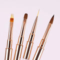 Wholesale Round Head Nail Acrylic Brush Pinceles Pure Sable Kolinsky Nail Art Brushes Rose Gold Brush Tool Kit