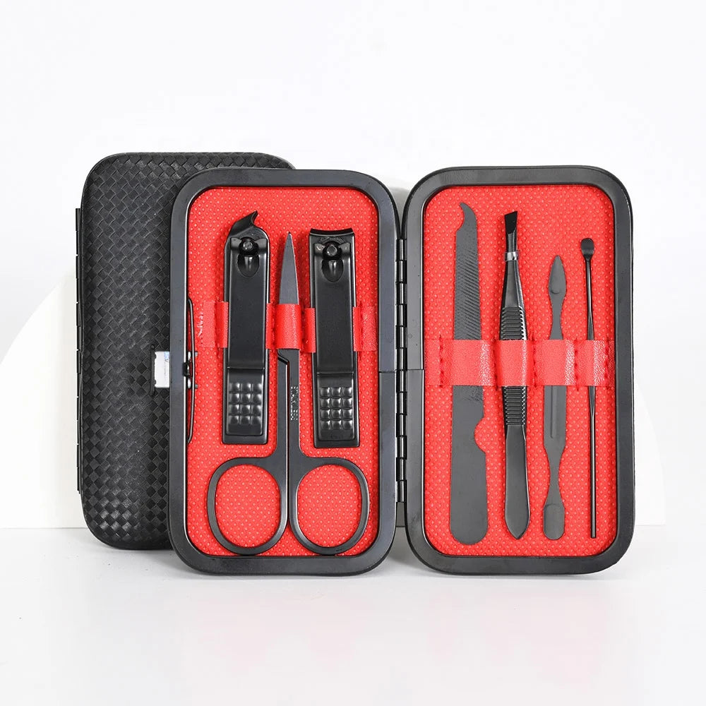 Nail Clippers Set With Leather Bag Professional Trimmer Pedicure Care Tools Manicure Set Nail Art Grooming Tools for Travel Use