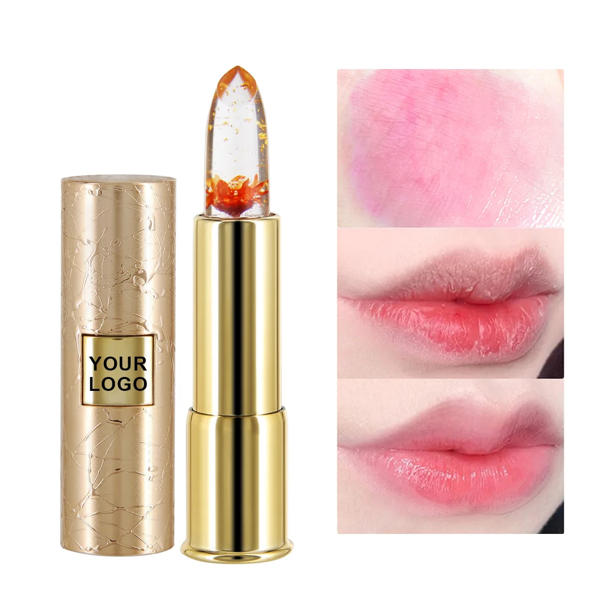 Wholesale Cream Organic Vegan Long Lasting Lipstick Personalized Lip Balm with Sunscreen clear Lipstick Color Changing