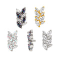 Ears of Wheat Shape Labret Titanium CNC Set Alternate 8 Marquise CZ 16G Internally Threaded Lod Jewelry Helix Earring