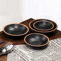 Country Style Black Matte Custom Melamine Bowls Kitchen Japanese Rice Bowl Set for Camping