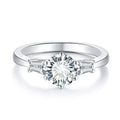 S925 Silver Moissanite Rings Jewelry 1.5 Carat Gold Plated Silver Ring Wedding Gold Plated Womens Ring