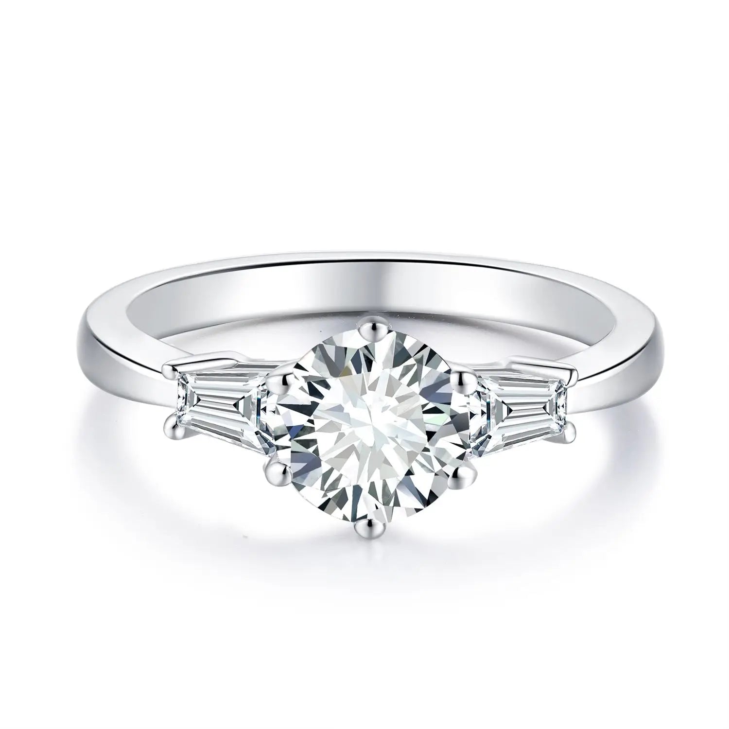 S925 Silver Moissanite Rings Jewelry 1.5 Carat Gold Plated Silver Ring Wedding Gold Plated Womens Ring