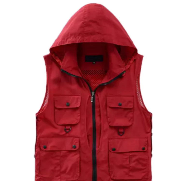 Quick-Drying Canvas Vest for Outdoor Activities for Fishing Photography Work Casual Style Outer Wear
