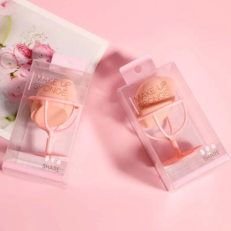 Wholesale Soft Finger Shape Cosmetics Blender Puff Private Label Beauty Sponge Facia Makeup Washable Drop Pattern Box Packing