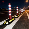 Road Delineators Road Diviner Supplier Traffic Safety 50cm 75cm PU Black Base lane Separator Divider Traffic Post Delineator