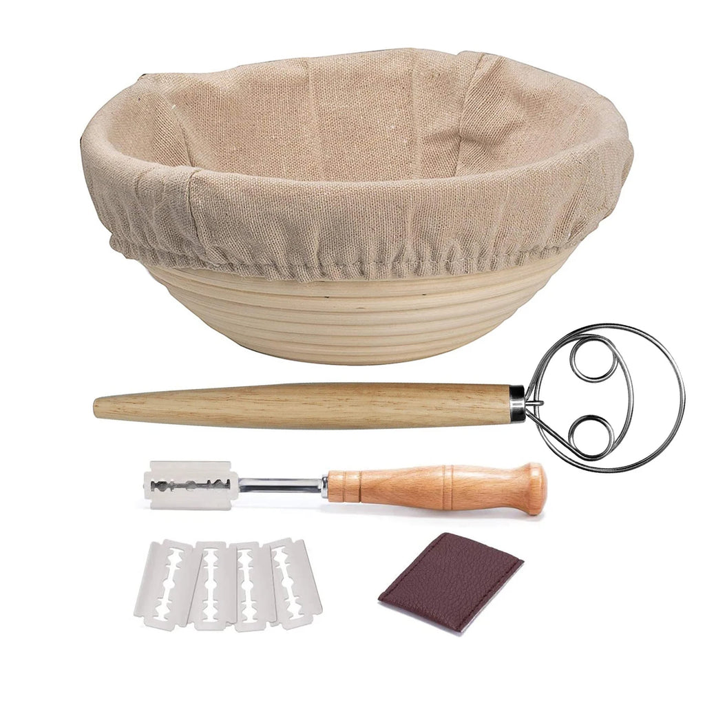 Yongli 5/9/10 in Linen Cloth Brotoform Rising Natural Rattan Fermentation Baking Bowl Bread Proofing Dough Basket Kitchen Tools