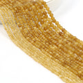 Kuoyu Wholesale 2/3/4MM New Yellow Faceted Lemon Topaz Stone Loose Tiny Beads 38cm Strand Bracelet Jewelry Making DIY Handmade