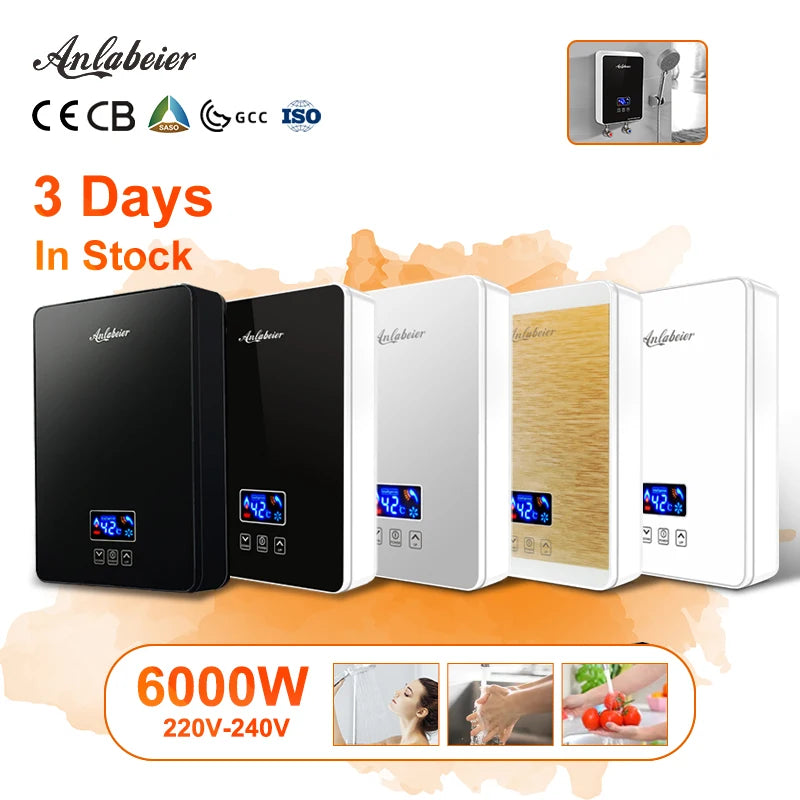 Best Selling Stainless Steel Sink Shower Mini Wall Mounted Instant Electric Hot Water Heater Faucet Tap Geyser