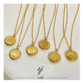 Carline Fashion Round Jewelry Necklace Stainless Steel Highly Praised New Product Rune Zodiac Pendant  Necklace Custom for Women