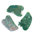 Huiying Jagged square shape Natural green quartz Scraping Therapy Facial Gua Sha Tools
