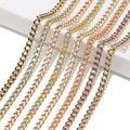 Gold Stainless Steel Enamel Curb Cuban Link Chains for DIY Women Necklace Jewelry Making Bracelets Findings Supplies