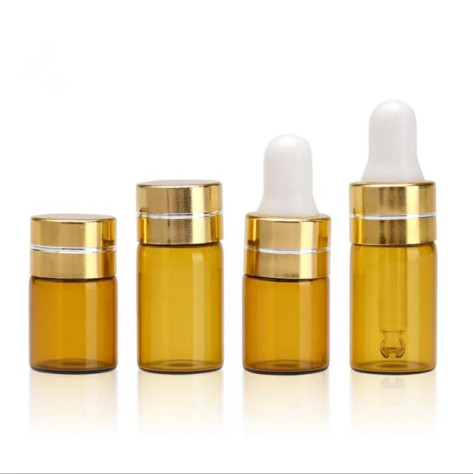Mini Glass Test Vials 2ml 3ml 5ml Amber clear Perfume Oil Liquid Bottles Essential Oil Bottle for Traveling