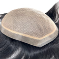 Slik Base Men's Toupee with Remy Hair Biological Scalp Toupee Clip-in Hairpieces Topper Real Human Hair Extension