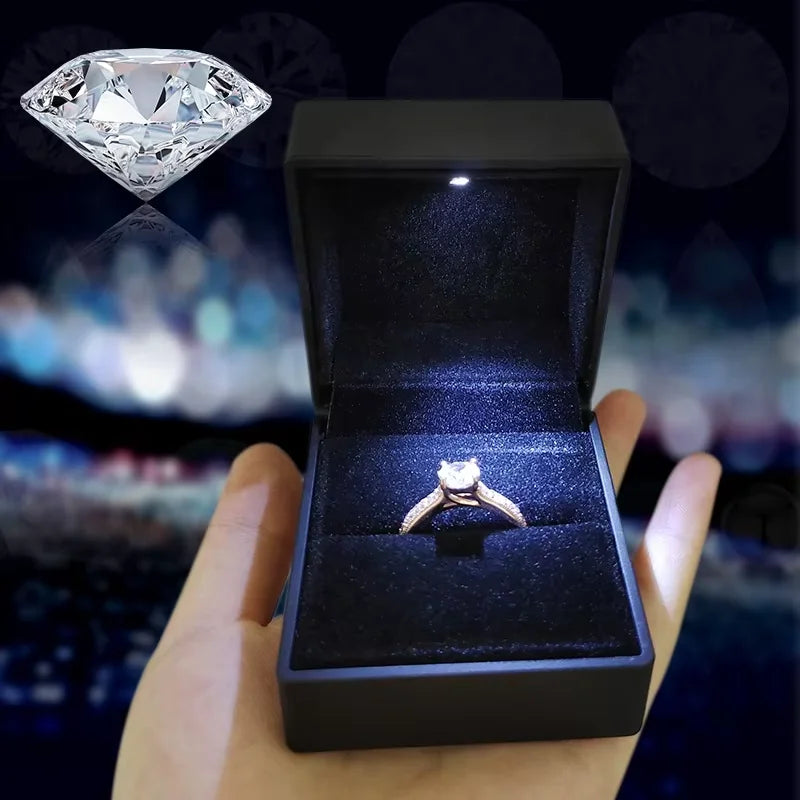 New Age Wedding Small Proposal Led Light Ring Box for Fashion Ring Boxes Jewellery Gift Packaging Chinese Shopping Platform