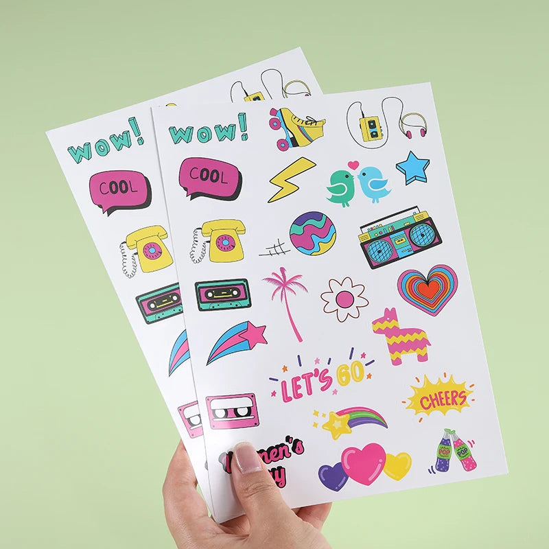 Wholesale Strong Adhesive Decorative Waterproof Cartoon Sticker Sheets Custom Printing Stickers for Kids