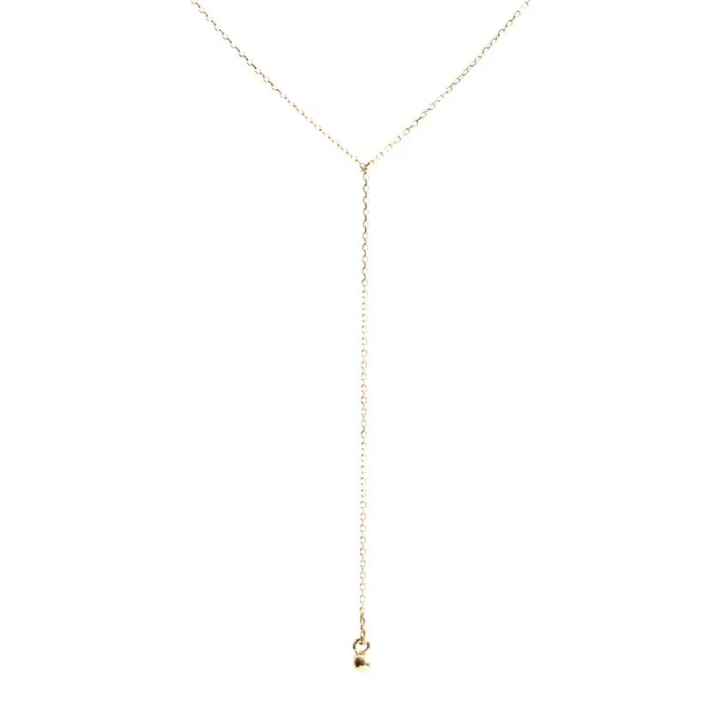 Milskye Fashion Delicate Minimalist Personalized 925 Silver 18K Gold Greco Lariat Necklace