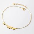 Fashion Minimalist Jewelry 925 Sterling Silver Simple Lovely Animal Three Elephants Gold Plated Anklets for Women