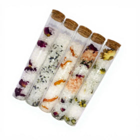 Lemon Jasmine Himalayan Bath Salt Petals Flowers Relax Epsom Salt Dead Sea Salt With Glass Bottle OEM Foot Soak