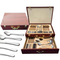 New Arrivals Kitchen 72 Pcs Cutlery Set in Wooden case Stainless Steel Flatware 72pcs Cutlery Set 72 Pieces Promotion Gift