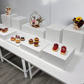 White Square Acrylic Table Riser Cube Display Nesting Risers Lucite Square Food Pedestal Box Display