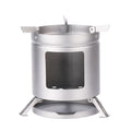 Outdoor Stainless Steel Mini Portable BBQ Camping Hiking Fire Wood Burning Stove Kitchen Cookware Accessories