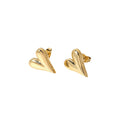 Personality Minimalist New 18K Gold Plated Heart Earrings Chic Stainless Steel Anti Allergy Evening Earrings Jewelry for Girl