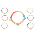 Popular Custom Design Hand Woven Cotton Rope Rainbow Braided Outdoor Training All Reasons Pet Collar for Dogs and Cats