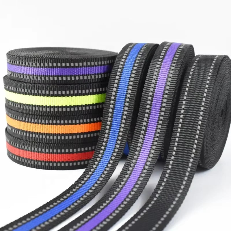 Deepeel RD805 15mm Thick Nylon Reflective Tape DIY Handmade Sewing Material Striped Safety Belt Webbing Garments Pet Accessories