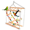 USMILEPET Large Bird Swing Toys Double Layer Natural Wood Parrots Toy