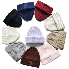 Autumn and Winter Loose and Warm Ear Protection Wool Hat Mohair Beanie Hats