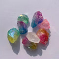 Bulk Wholesale Electroplate Angel Aura Rough Stones Natural Healing Aura Quartz Raw Stones