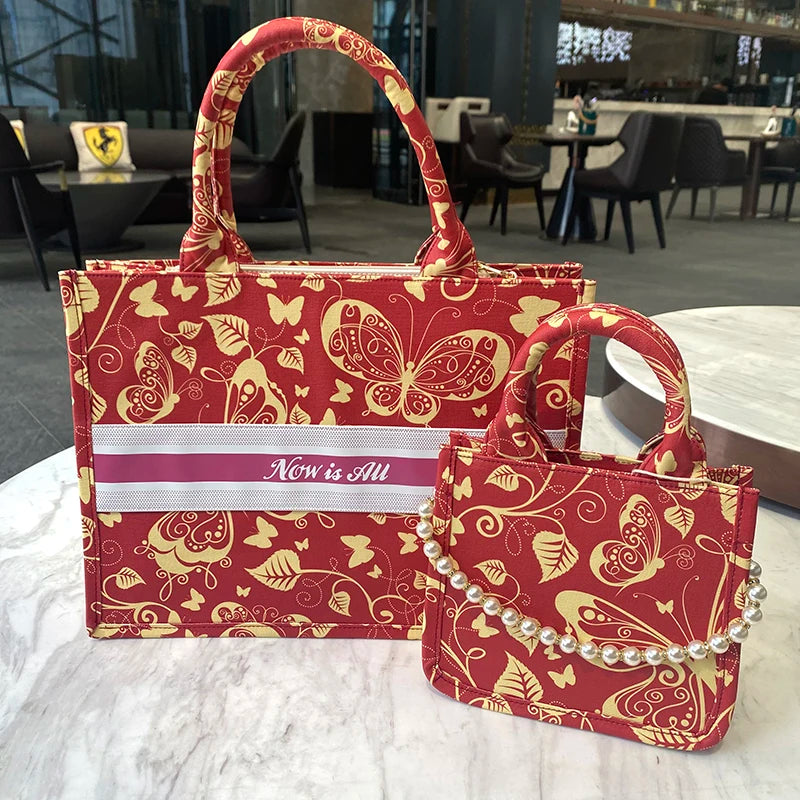 1 Moq Shoulder Red Flower Messenger Elegant Female Square Designer Bags Leather Women Handbags Ladies Tote Bag Casual