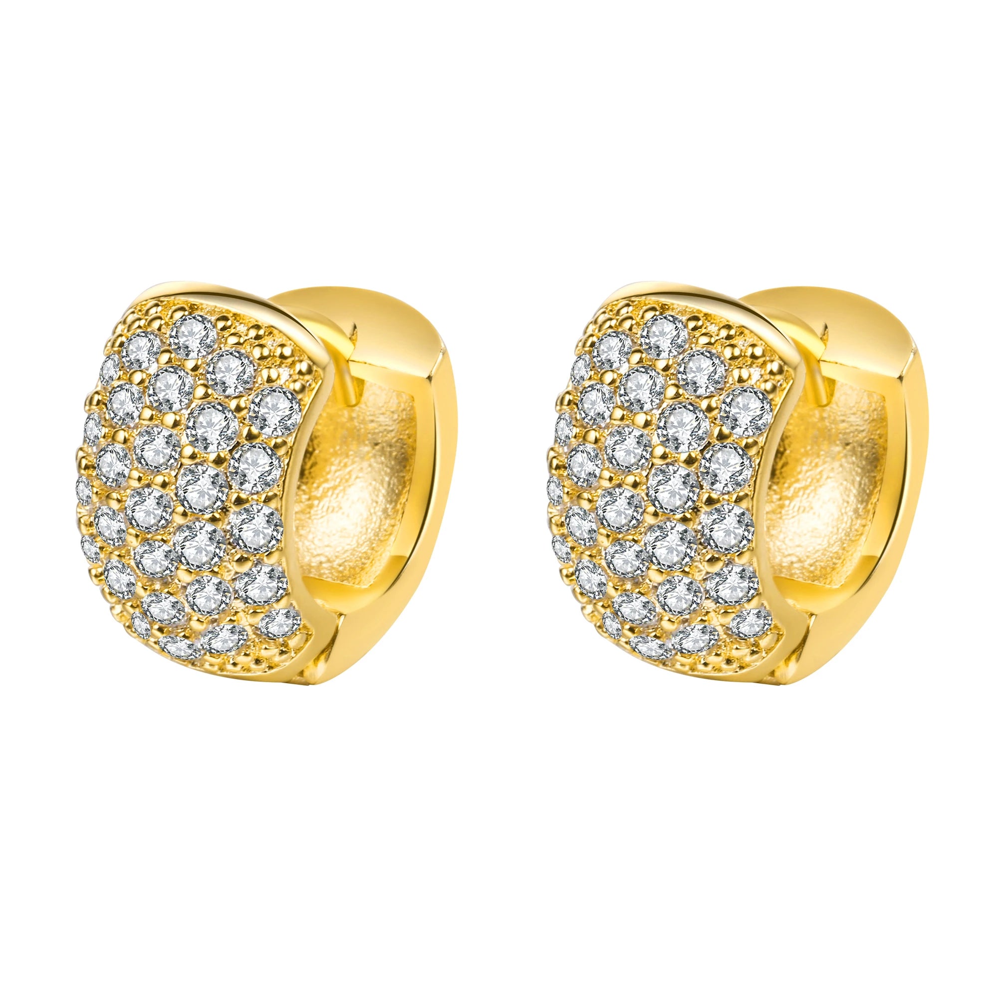 2022 New Trendy Fashion Jewelry Hoop Earrings Handmade 18K Gold Plated Brass Zircon Wedding Gift