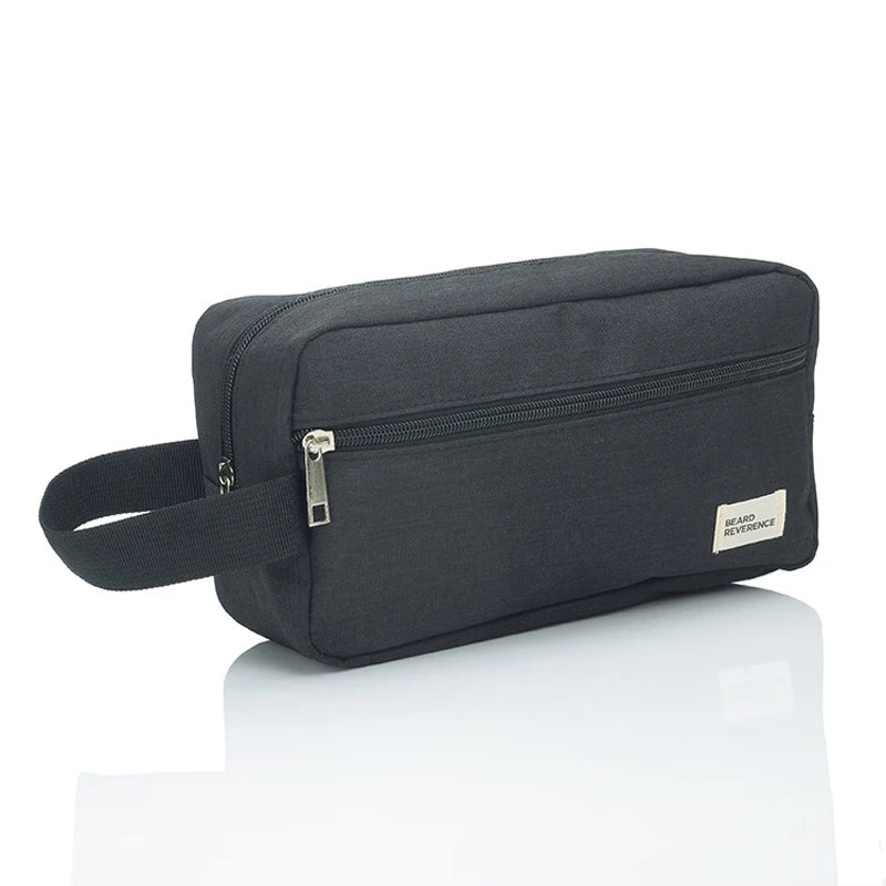 OEM Custom Maletin Maquillaj Profesional Large Capacity Double Zipper Nylon Toiletry Bag for Men Women Makeup Bag With Handle