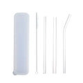 Wholesale Reusable High Borosilicate Glass Drinking Straw Custom Logo Portable Glass Straw Cleaning Brush Set with Case