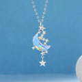 Fashion ZIrcon Diamond Moon Pendant Necklace Star and Moon Necklace Crescent Moon Necklace for Women and Girls