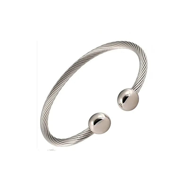 2025 Fashion Trend Men's Stainless Steel Silver Magnetic Treatment Vintage Bracelet for Anniversary-316L Material 180cm X 8mm 1