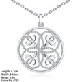 PZA2-083R Big Circle Real Pure 925 Sterling Silver Blank Pendant Setting Round with Cubic Zirconia