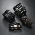 4 PCS Punk Rock Men Bracelets & Bangles Bracelets Hommes Custom Jewelry Wholesale Hiphop PU Leather Bracelet Fashion Jewelry