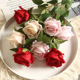 Wholesale Artificial Velvet Rose Decorative Flowers Silk Single Flower Roses for Wedding Home Event Decor
