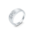 Abiding OEM Custom New Design Simple 925 Sterling Silver Natural Gemstone White Cz Ring for Women