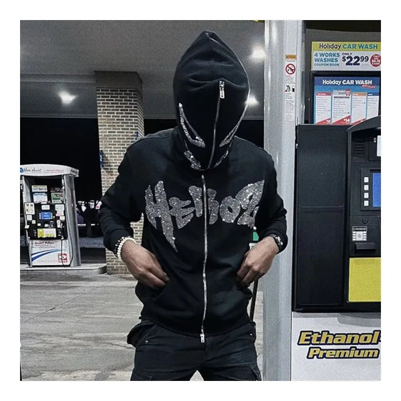 With High-End Quality Mens Confortable Hoodies Casual Streetwear Men's Puffprint Zip Hoodie for Men